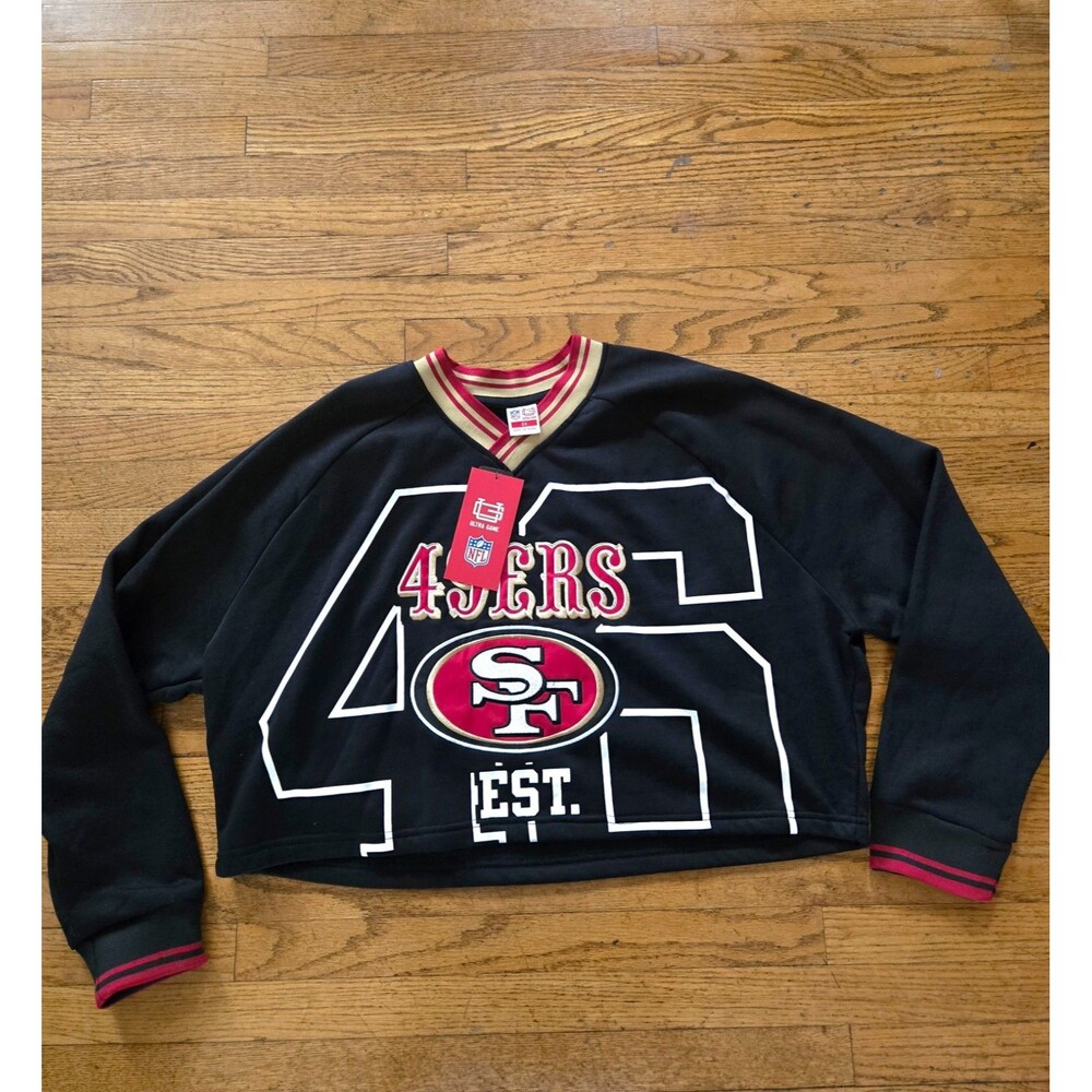 Ultra Game San Fransico 49ers Womens Cropped Sweatshirt Size 2X NWT